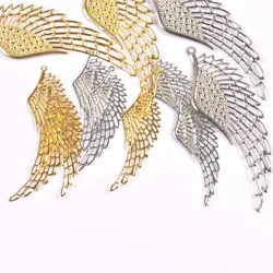 10pcs Gold and silver Filigree Wraps Angel wings Pendant Metal Crafts for Headwear and jewelry accessories YKL0907