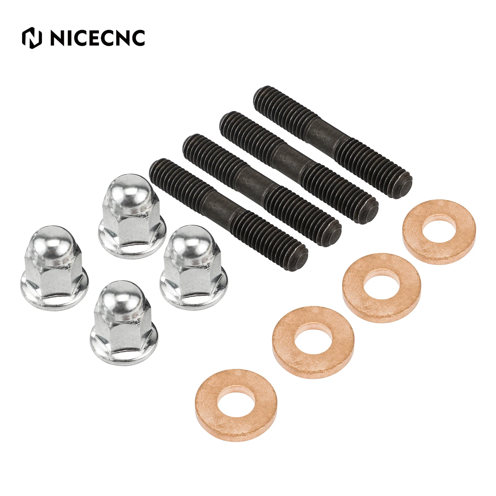 NICECNC  Motorcycle Cylinder Head Studs Bolts Washers Nut Kit For Yamaha YZ85 2002-2018 90116-08394 90201-080L8 90176-08026