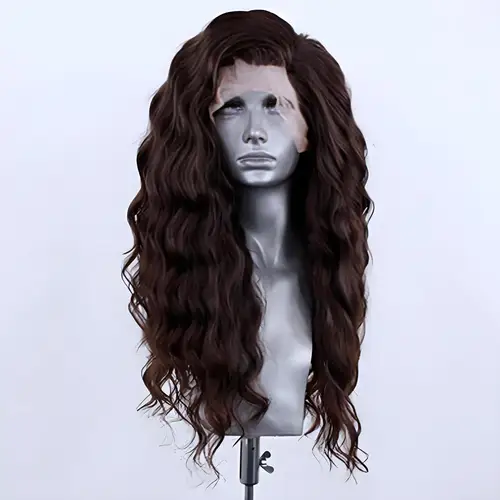 AIMEYA peluca con malla frontal sintética, peluca de encaje marrón, línea de cabello Natural, pelucas de parte de Cosplay para mujeres, peluca de encaje, pelucas onduladas de encaje sintético