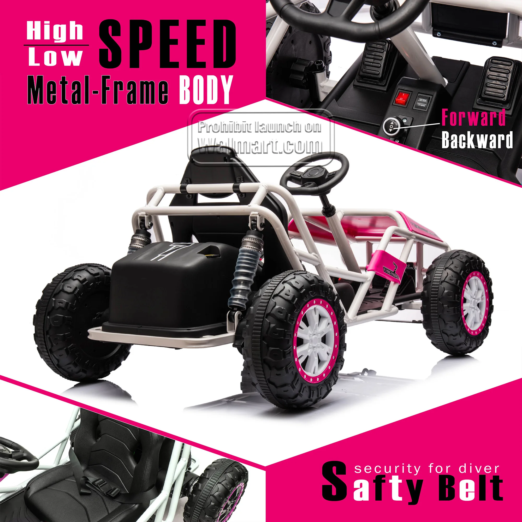 24V Ultimate Go-Kart, Ride On Toy per bambini grandi di età 6 +, 2x200W potente motore, 6MPH Outdoor/Off-road/Dirt Road Electric Car