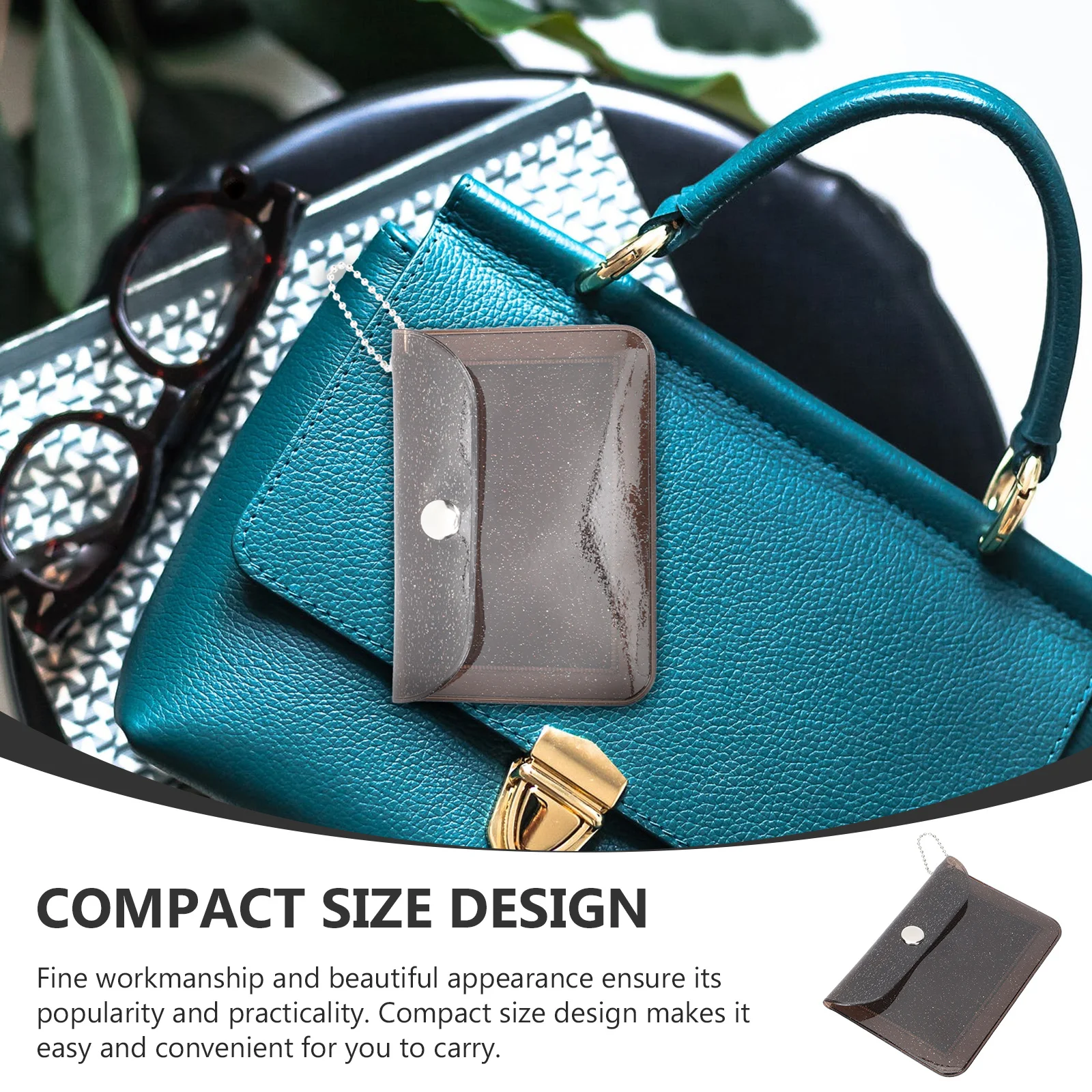 3 قطعة بولي كلوريد الفينيل شفافة بطاقة حقيبة التخزين حقيبة صغيرة لامعة للعملات المعدنية محفظة صغيرة المحمولة تغيير المنظم حامل بطاقات الهوية الائتمانية #1