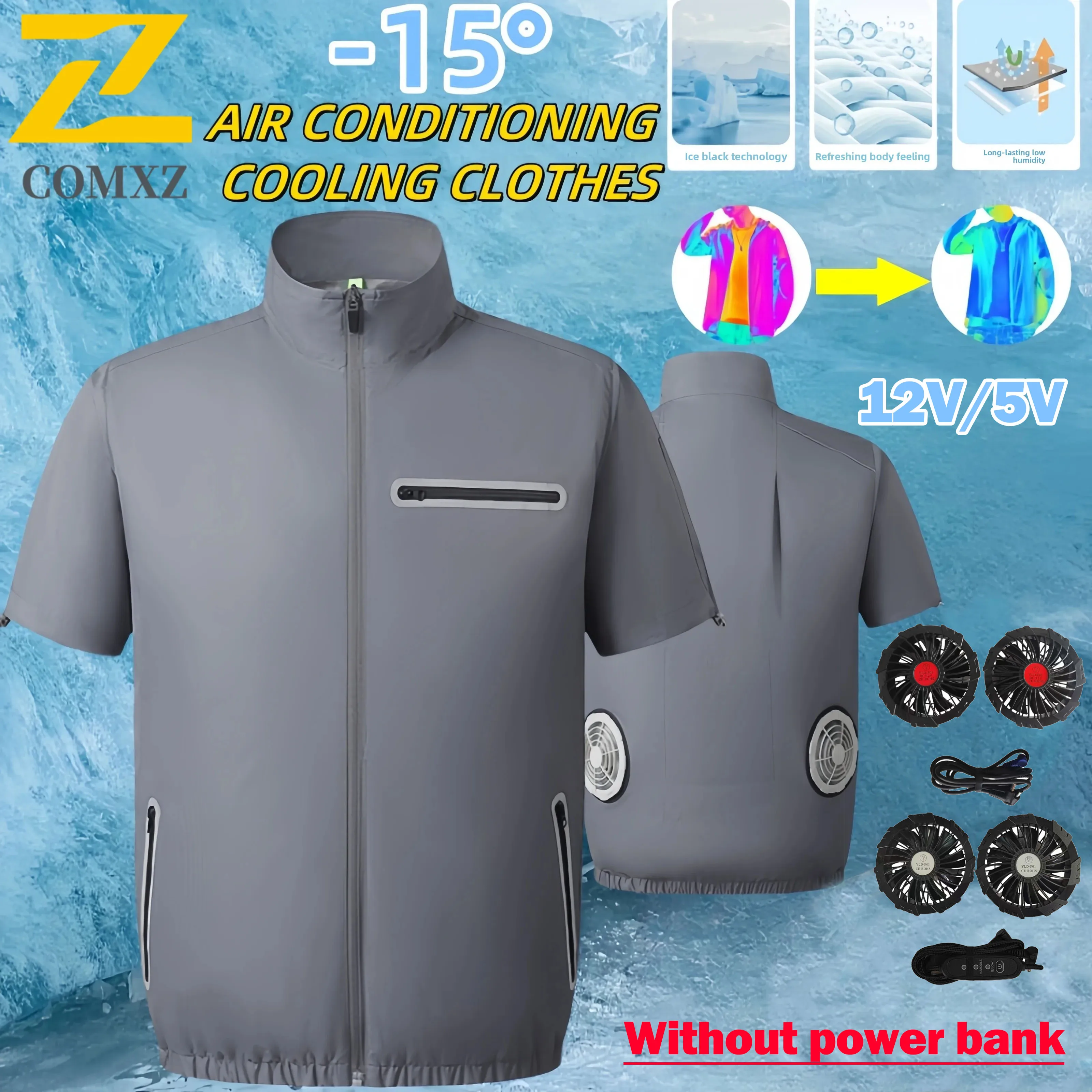 

2026 Men USB Cooling Vest Summer Air Conditioning Clothing Charging Refrigeration Sport Outdoor Fishing Work Coat Breathable