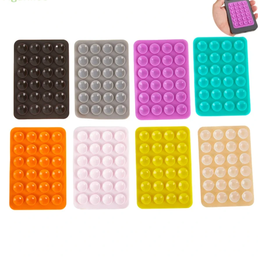 

Suction Cup Wall Stand Mat Multifunctional Silicone Suction Phone Holder Square Anti-Slip Single-Sided Leather Case Mount