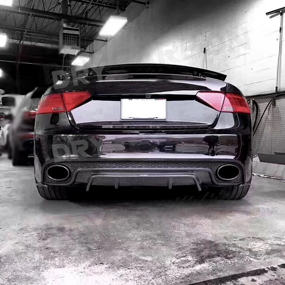Dry Carbon Fiber Rear Diffuser Bumper Spoiler for Audi A5 RS5 2012-2016 Rear Lip Bumper Guard Car Styling Body Kits FRP view 6