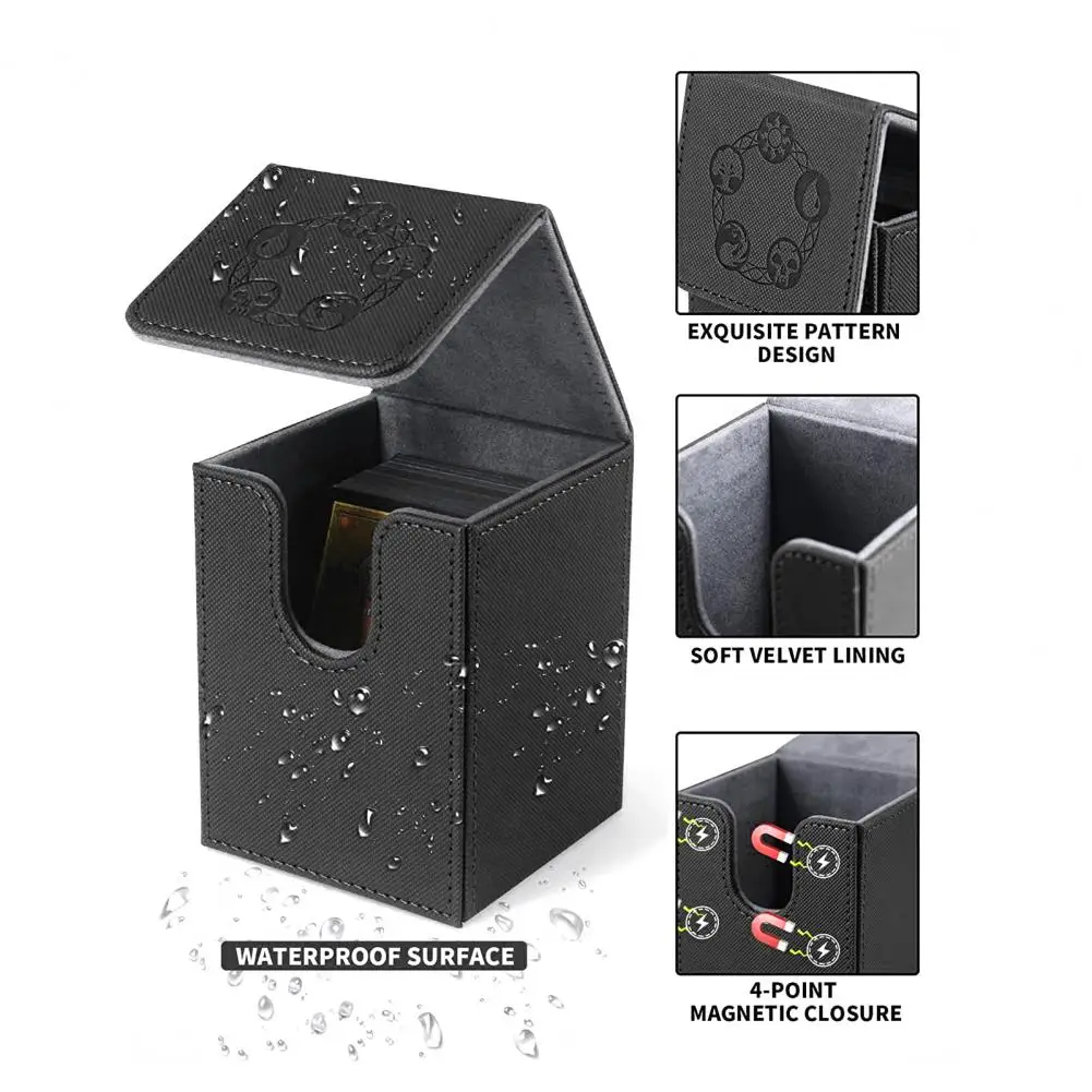 Compact Card Storage Solution Capacity Card Storage Box with Soft Lining Strong Magnet Closure Deck Case Holder for Game Card