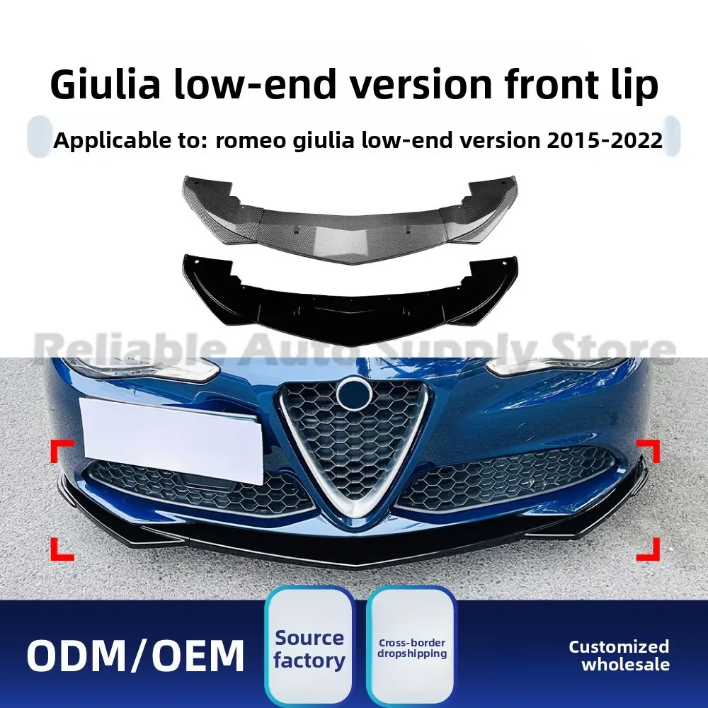 

For Alfa Romeo Giulia 2015-2022 Front Lip Splitter Bumper Upgrade Kit Stylish Design Durable Construction
