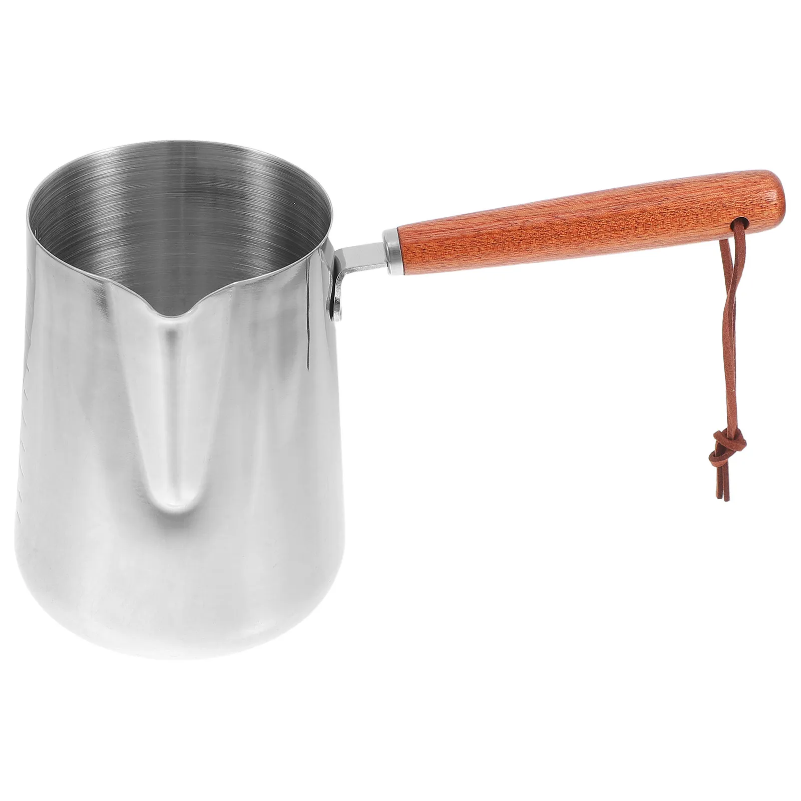 Stainless Steel Latte Art Pitcher with Measurement Markings Anti-Scald Handle for Milk Frothing Coffee Steaming Home Commercial