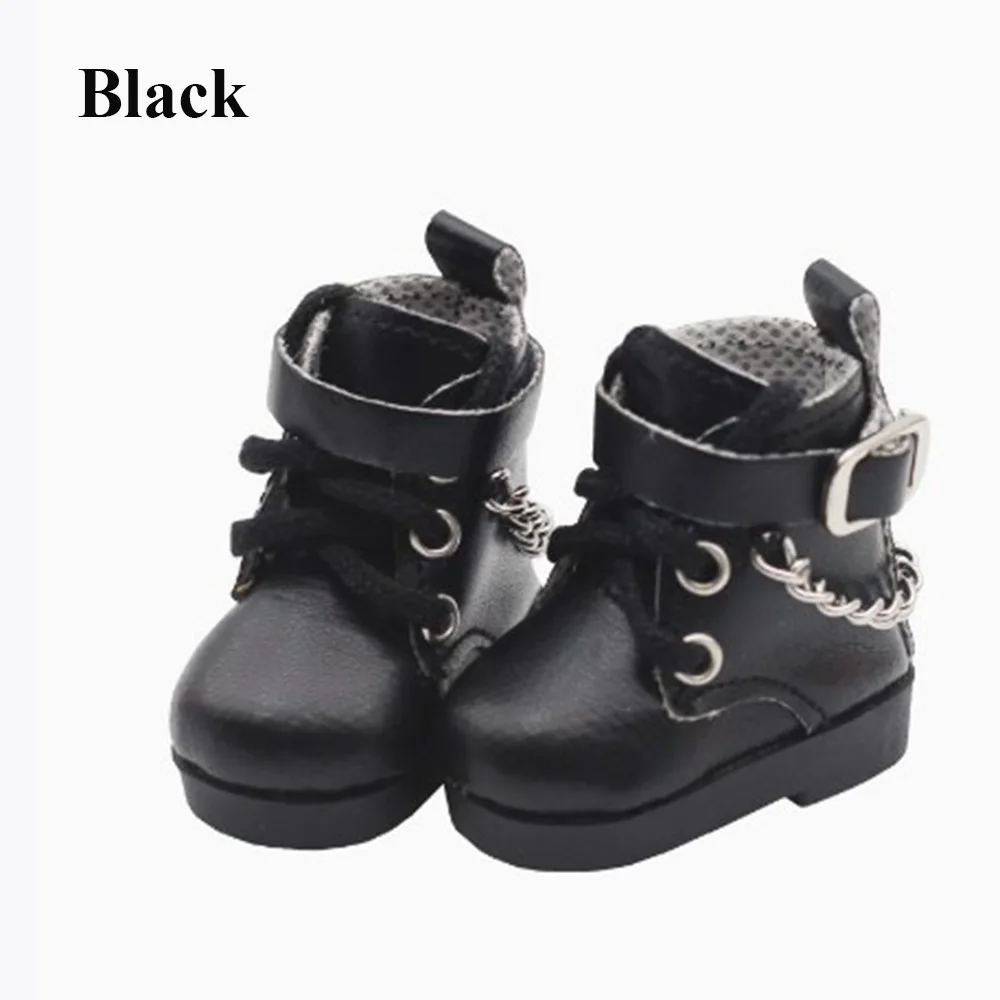PU Leather 4 Colors 5CM  Wearing Play House Accessories Leather Shoes Differents Color 1/6  Boots