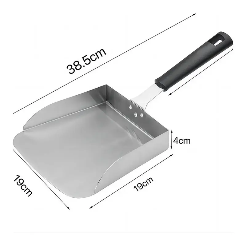 ABZV-Sekop Pengaduk Makanan Besar Untuk Nasi Goreng Panggang, Sekop Pengaduk Untuk Memasak Tipe Hibachi, Sekop Makanan Bahan Stainless Steel