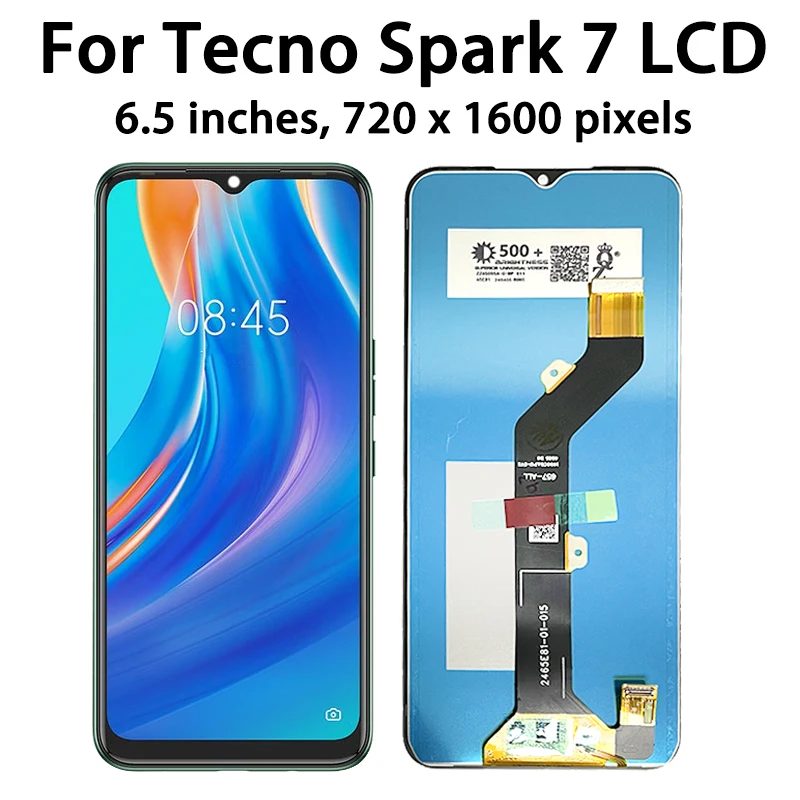 Spark7 Display Screen For Tecno Spark 7 LCD KF6 KF6h KF6i KF6j KF6k KF6m KF6n Display Touch Screen Digitizer Panel Assembly