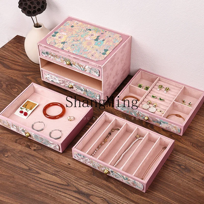 FG Multi-Wish High-End Jewelry Storage Box Large Capacity Girl Gold Enamel Jewelry Box