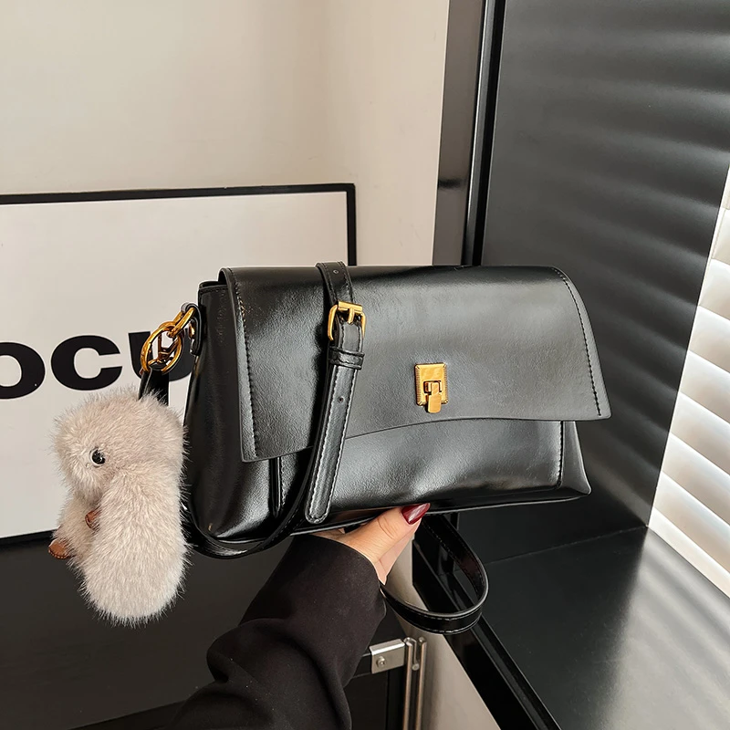 حقيبة كروس أنيقة وبسيطة ذات لون سادة وبسيط للنساء أثناء الترفيه والأعمال #3