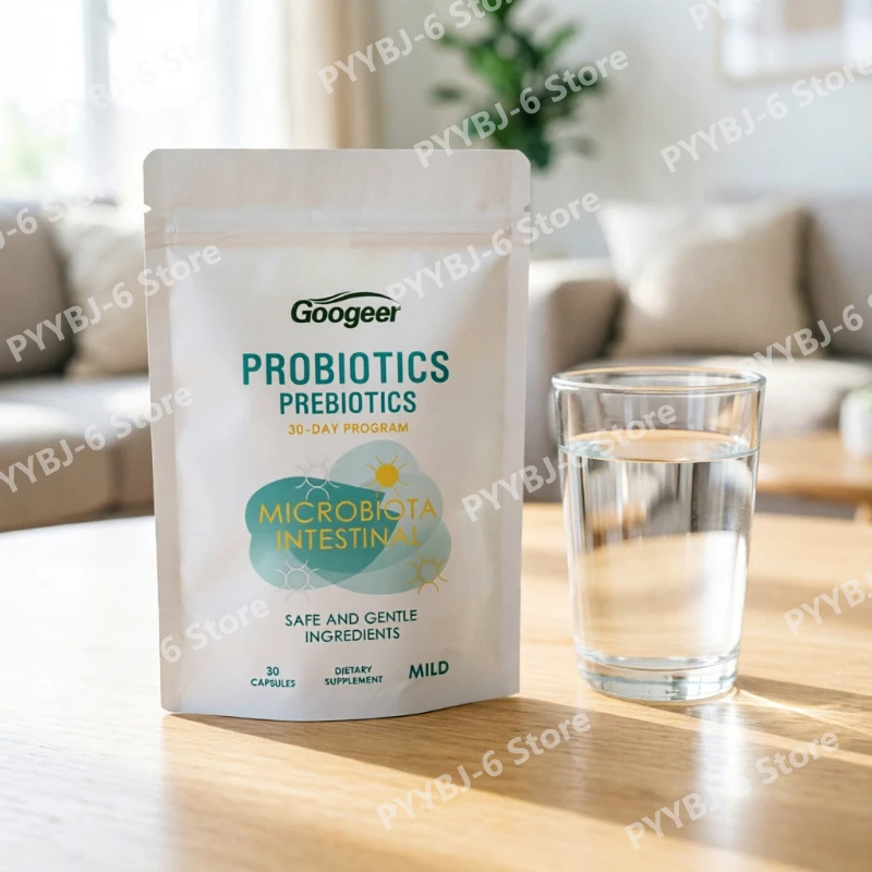 

Капсулы с пробиотиками и пребиотиками для поддержки пищеварения и микрофлоры кишечника, ежедневная сбалансированная диетическая добавка для взрослых, 30 капсул