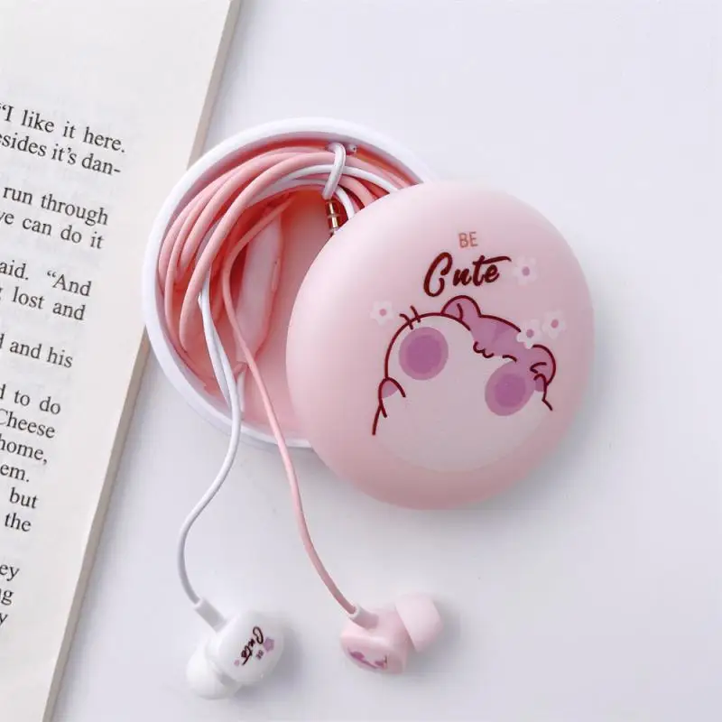 Headphone Bag Earphones Protective Sleeve Earphone Case Line Cartoon Red Rice Storage Protective Box Earphones Accessories