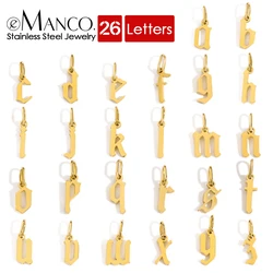 eManco Initial Alphabet Pendant Stainless Steel Charm for Making Necklace Minimalism Accessories Women's Jewelry Wholesale