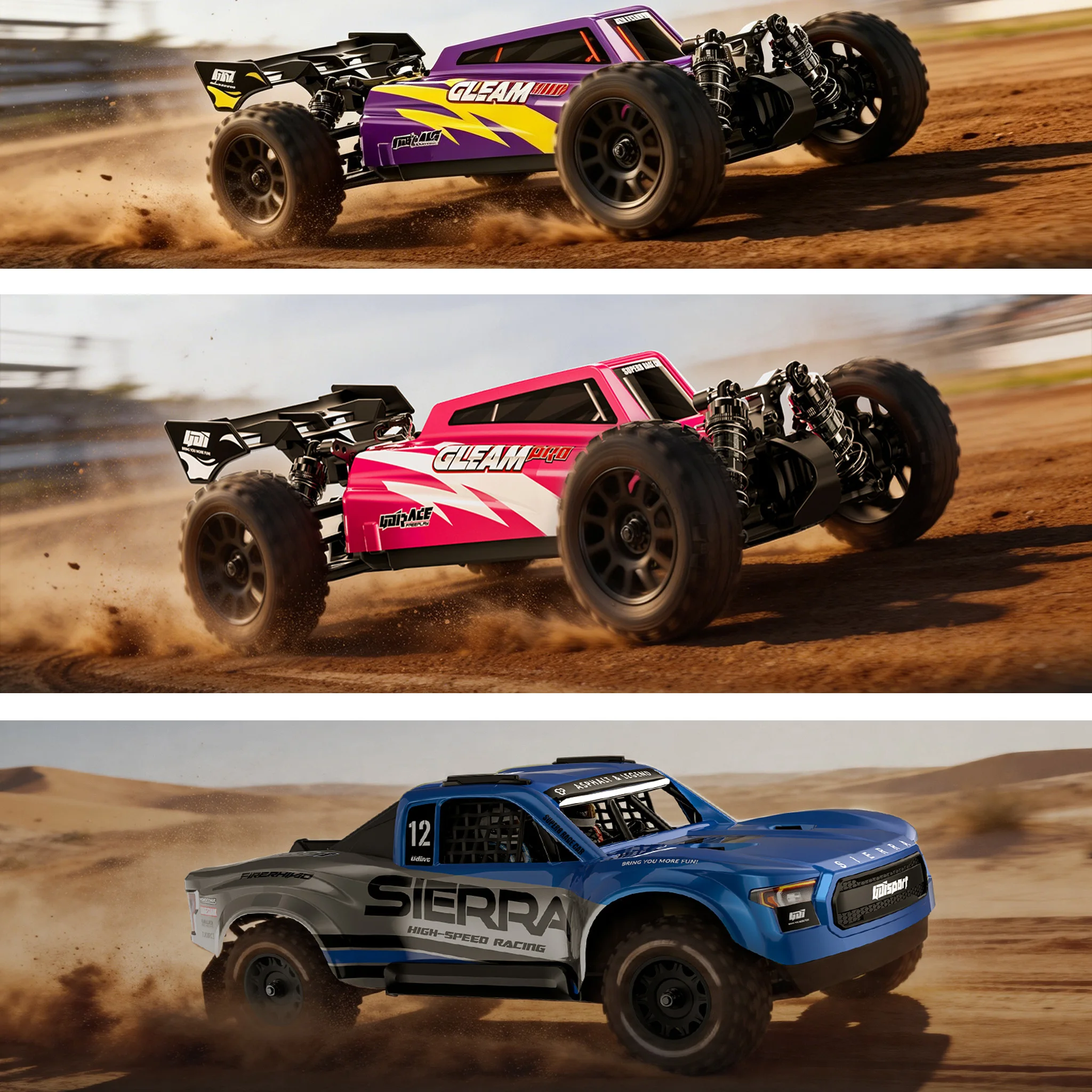 UDIRC 1/12 Scale 4WD Brushless Short Course Truck Ultra Fast RC Car Built-in Gyro&Center Diff All Terrain Desert Off-Road Truck