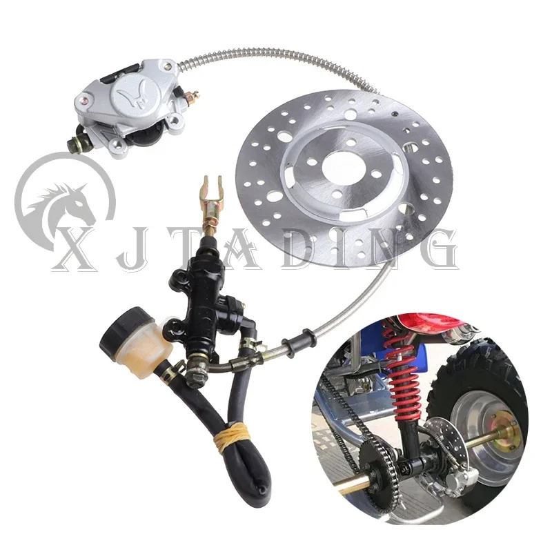 

ATV Hydraulic Rear Disc Brake Caliper Master Cylinder Pump With Oil Hose For 150cc 200cc 250cc 300cc Quad Dirt Bike UTV Buggy