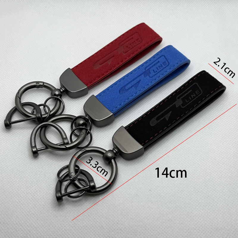 LLavero de cuero de gamuza de alta calidad para GT LINE Sportage Picanto K5 K3 Stonic, accesorios de llavero de cuero de moda