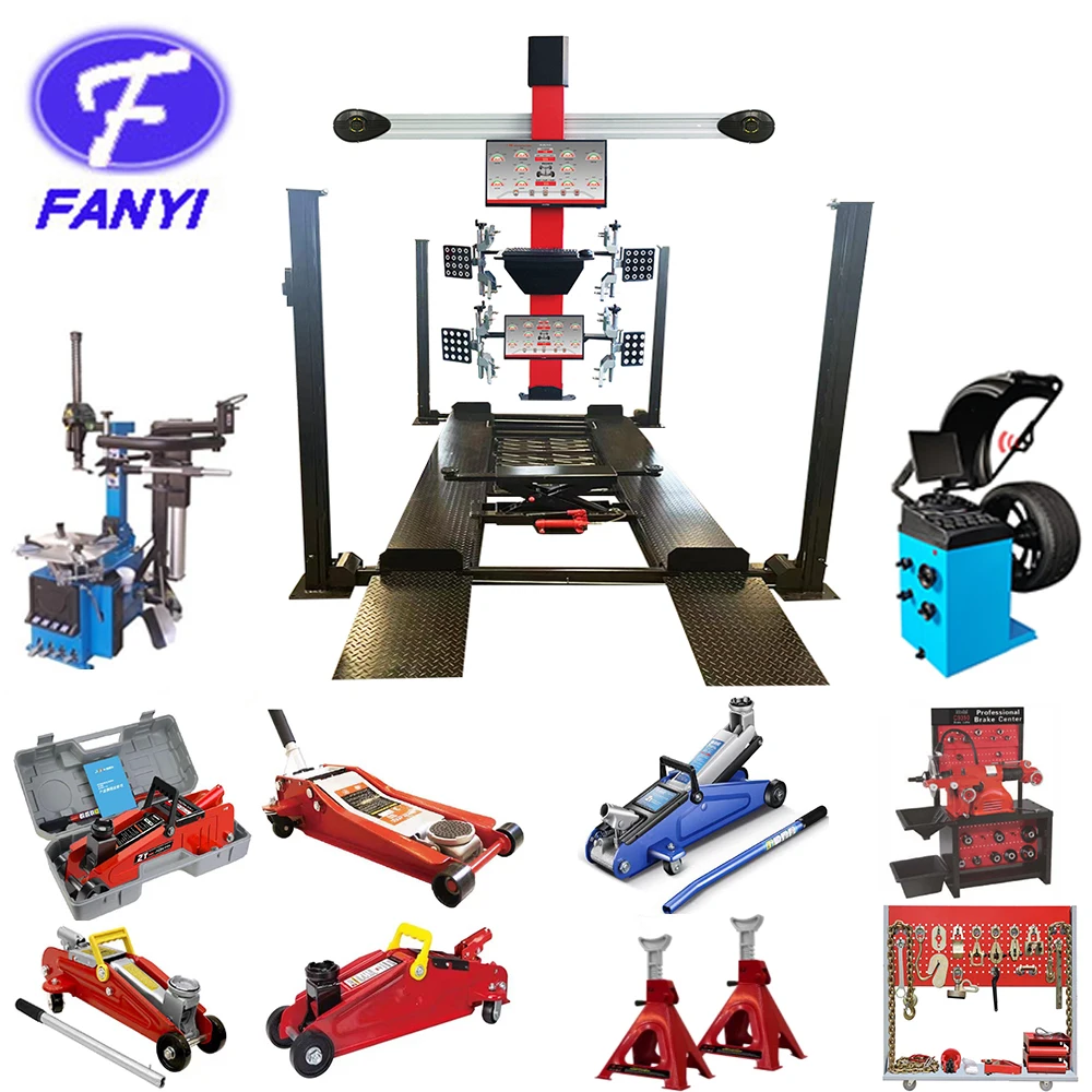 Professional Shanghai Factory Tyre Changer Wheel Balancer 4 Post Car Lift 3d Wheel Alignment Equipment Full Set for Car Workshop