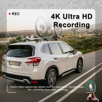 Podofo 9,66palcová palubní kamera 4K auto DVR s dvojitým objektivem HD zpětné zrcátko GPS WiFi záznamník do auta smyčka nahrávání detekce pohybu BSD 10 nejlepší prodej Dvoukanálový rekordér do zpětného zrcátka - №2