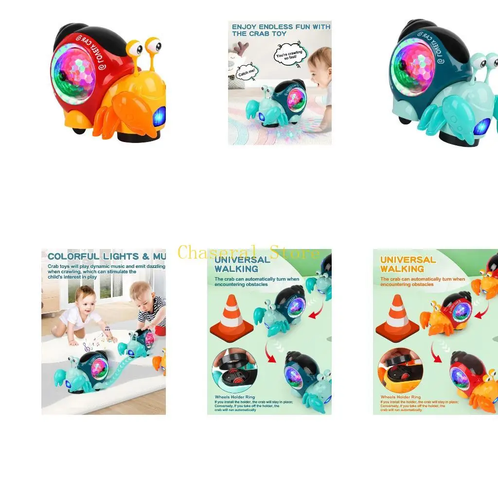 E7CE Kids Age 3+ Sea Creature Activity Toy, Electric Battery Operated Floor Movement Toy with Quick Button Start Use