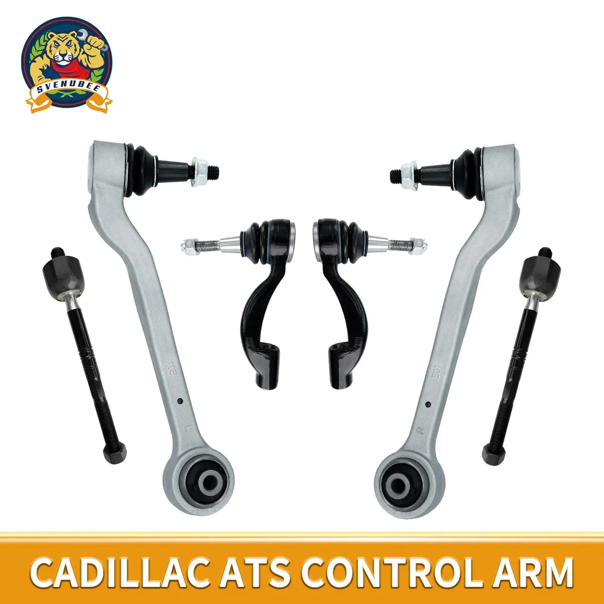 Svenubee 6pcs Front Lower Rearward Control Arms Tie Rod Set for Cadillac ATS Premium Luxury 2013 2014 2015 2016 2017 2018 2019