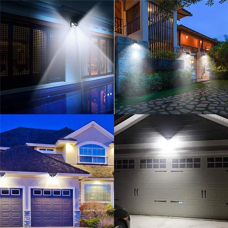 

4Pcs Solar Led Light Outdoor Solar Wall Lamp Garden Decoration Lights with Motion Sensor Waterproof Lamp 100LED 3Mods