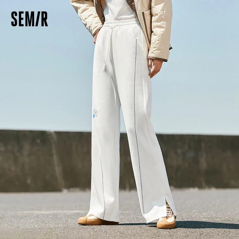 

Semir Casual Pants Women Design Slit Open-Stitch Trousers 2023 Autumn and Winter New Fashion Slimming Wide-Leg Pants