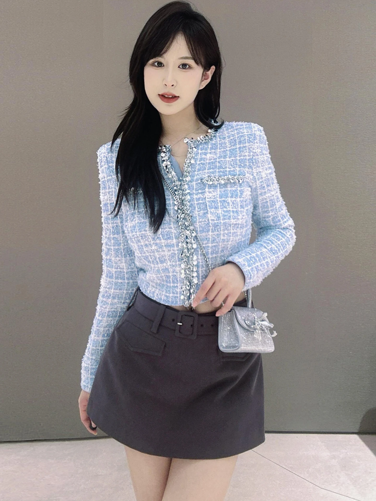 

High Waist ort A-Line Skirt with Belt Workwear Sle Women's Premium Faion Commute Friendly Skirt by SP Home South Oil