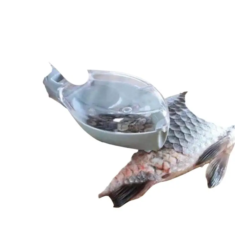 Fish Scales Scraper with Cover No Scatter Food Grade Fish Cleaning Tool for Home Kitchen Outdoor Fishing BBQ Use
