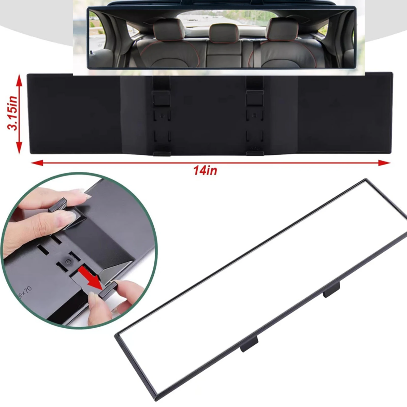 Car Baby Mirrors Rear Anti Glare Rearview Mirror Wide Angle Panoramic Convex Curve Rearview Mirror Antiglare Cars SUV Trucks