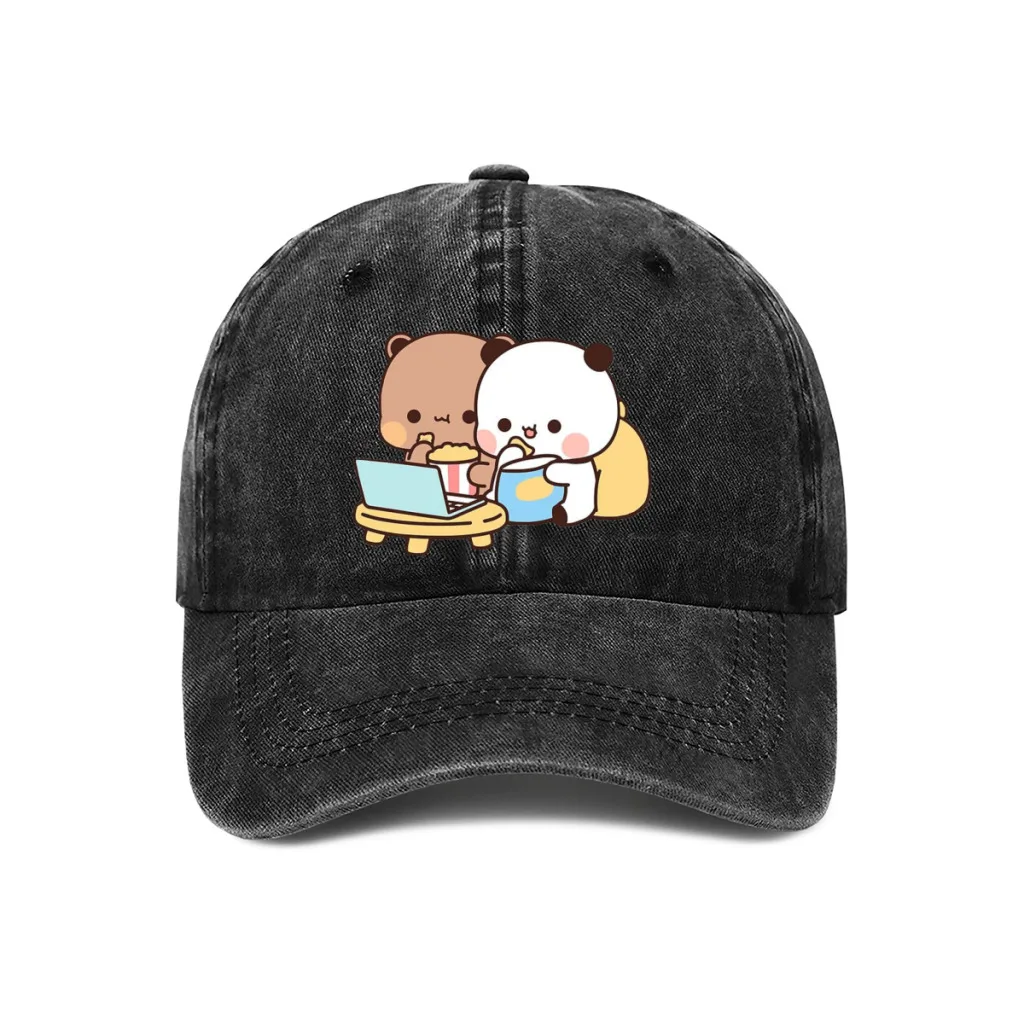 Fashion DuDu Bear and BuBu Panda watching movie together❤️ Baseball Caps Women Men Snapback Cap Female Male Visors Sun Hat