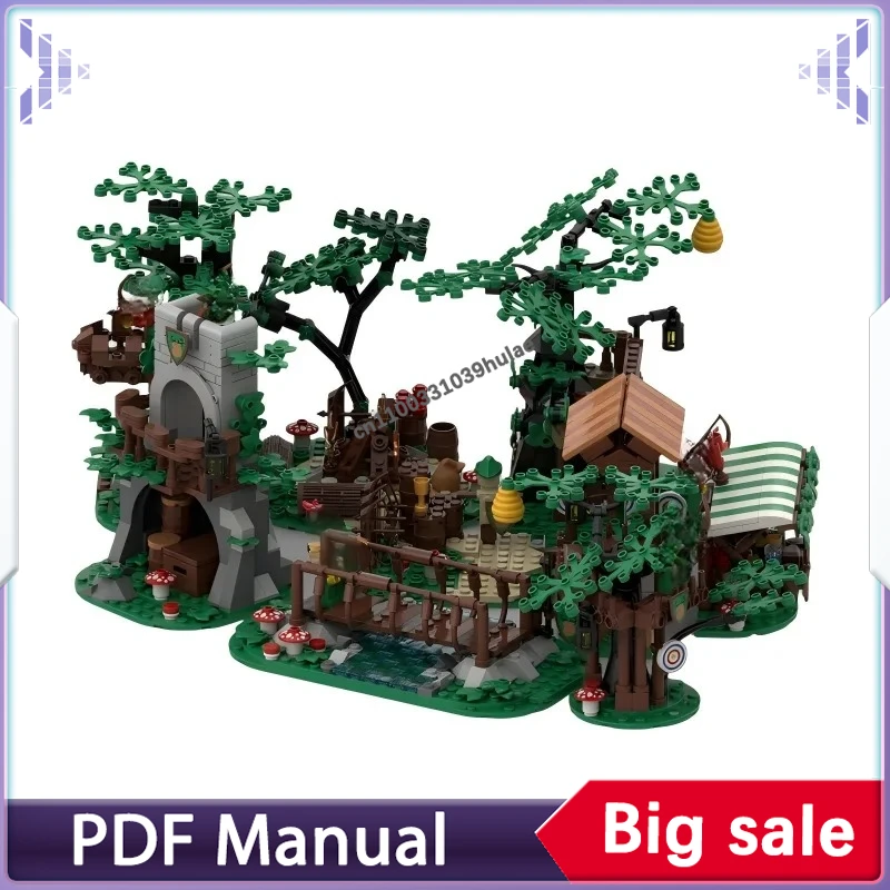 

Набор строительных блоков MOC «Лесное убежище» (1393 детали): модель-конструктор «Природное убежище в дикой природе», декоративный набор, подарок