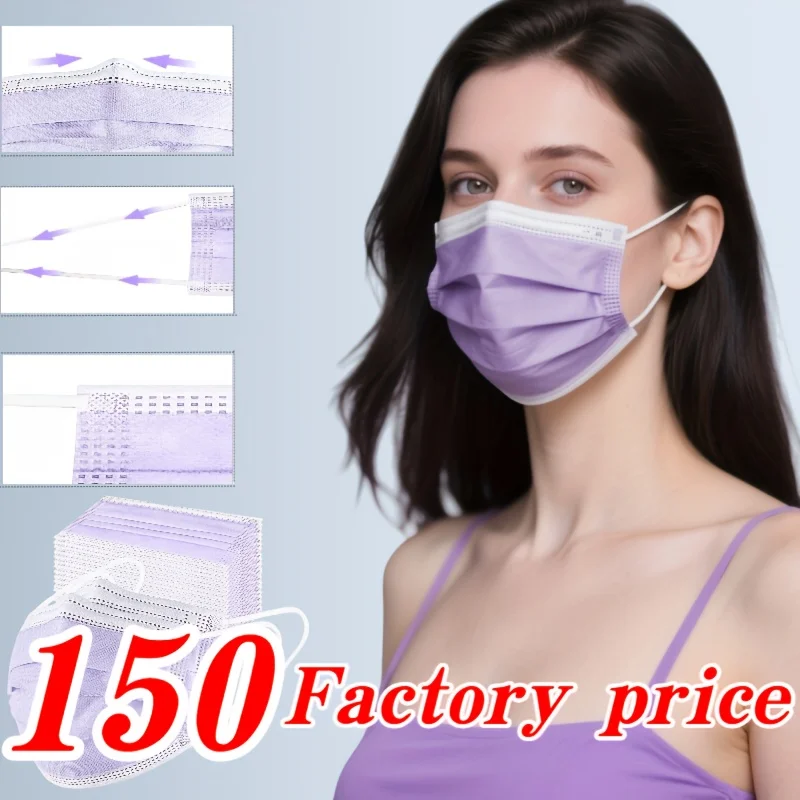 excellent-rapport-qualite-prix-pour-les-achats-en-gros-masques-faciaux-jetables-violets-a-3-couches-–-150-pieces-avec-attaches-elastiques-et-une-pince-nasale-reglable
