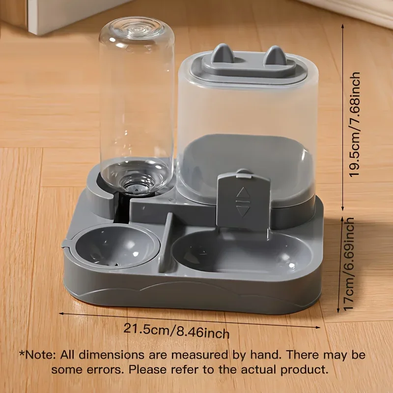 Ww-Durable Plastic 2-in-1 Automatic Pet Feeder Water Dispenser Large Capacity Food Water Bowl For Cats Dogs