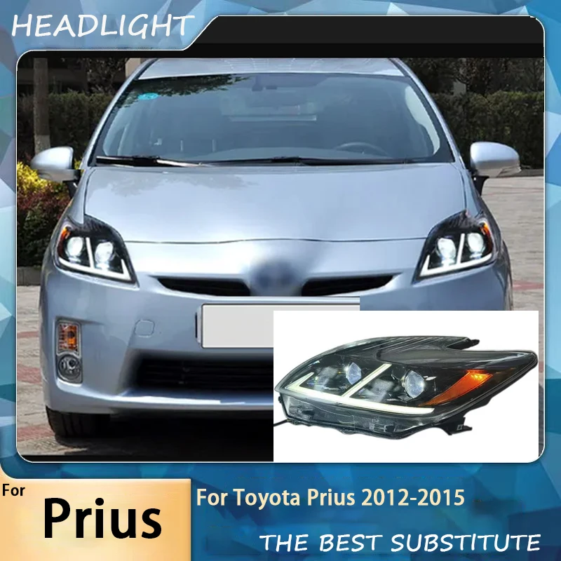 New LED Car Headlights For Toyota Prius Headlights 2012 2013 2014-2015 Signals Auto Accessories Daytime Running Lights Kit