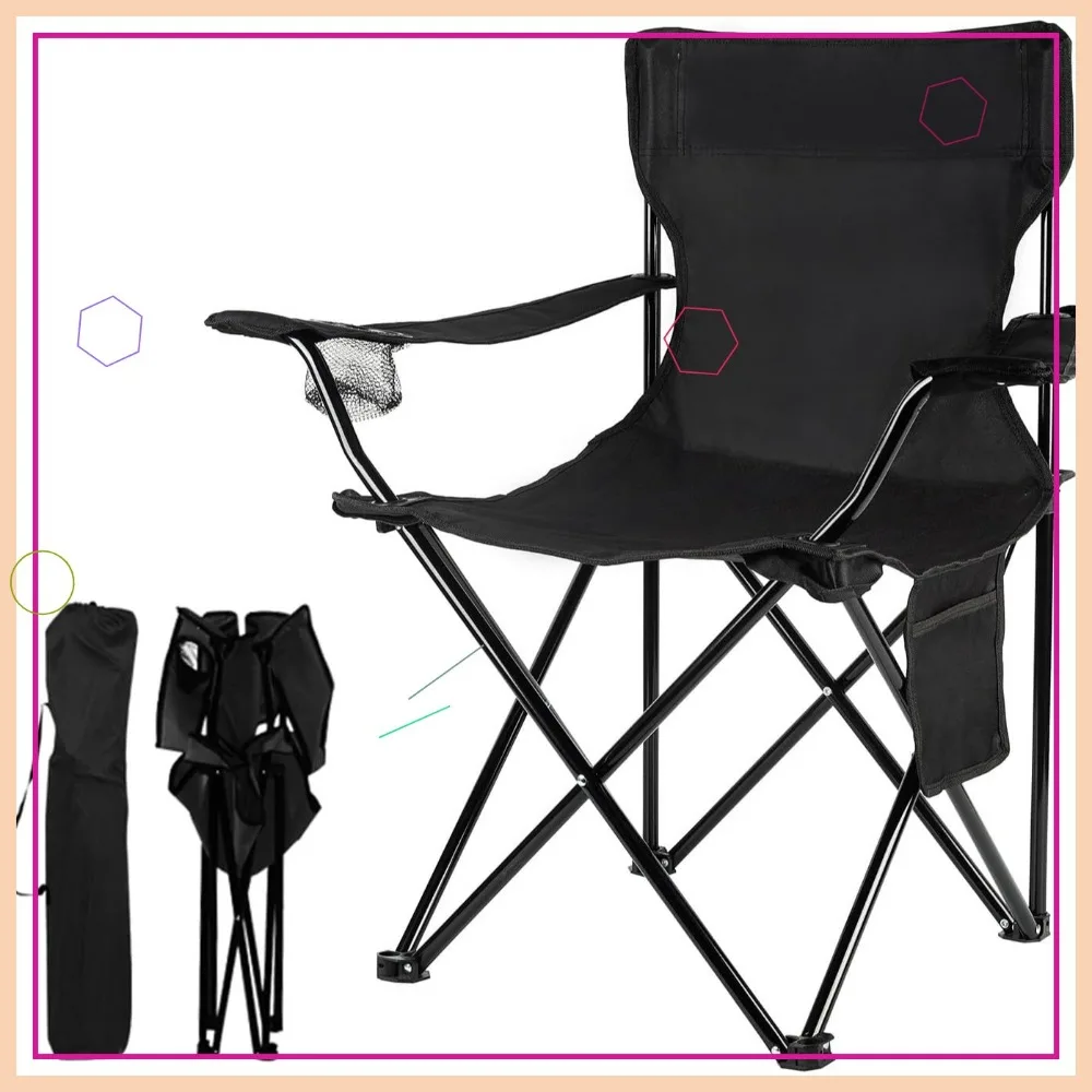 Lightweight Folding Camping Chair - Portable for Beach, Lawn, Outdoor Sports, Supports 250lbs