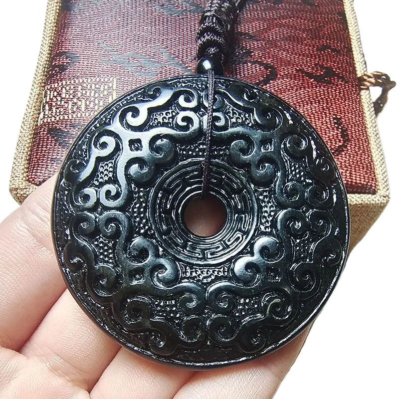 Xiangyun Ping An Buckle Double-sided Ping An Necklace Men's Antique Style