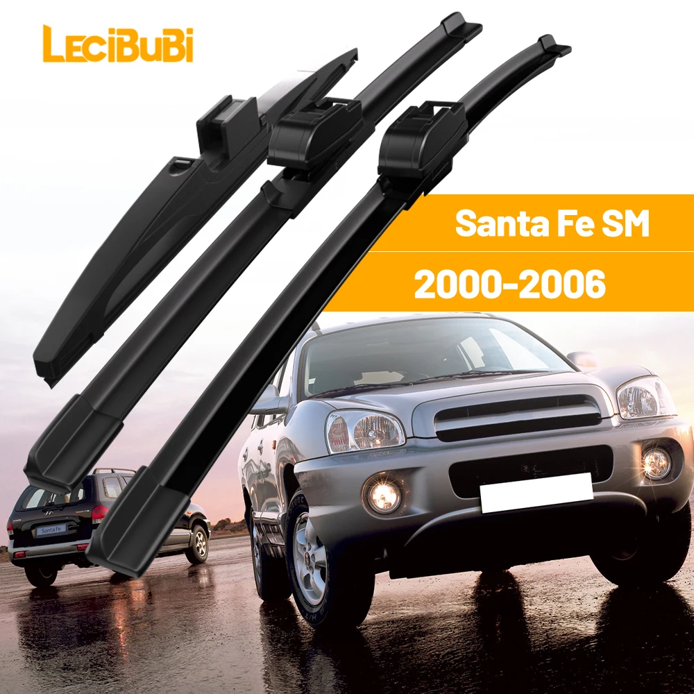 

For Hyundai Santa Fe SM 2000-2006 1set Front & Rear Windshield Wiper Blades Windscreen Wipers 2001 2002 2003 2004 Accessories