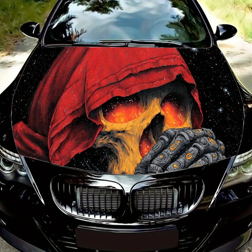 

Reaper Skull Gaze,Car Hood Decal, Self-Adhesive Waterproof PVC Car hood Sticker,Car Decoration Scratch Resistant Sticker Protect