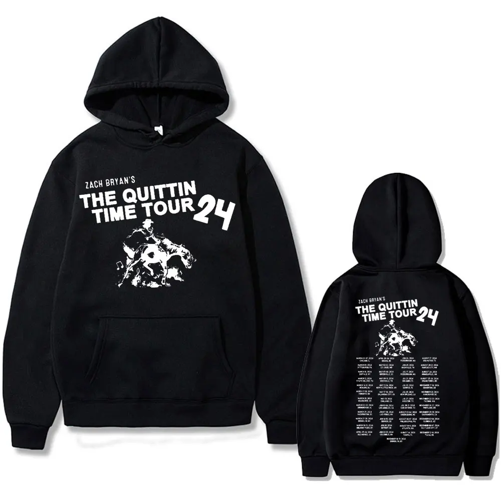 

Singer Zach Bryan The Quittin Time Tour Hoodie Male Fleece Cotton Sweatshirt Men Women Casual Oversized Hoodies Rare Streetwear