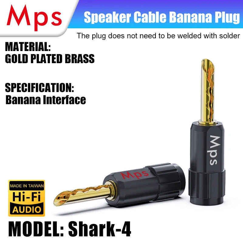 

HiFi MPS Shark-4 HiFi колонка, банановые штекеры, разъем аудиоразъема из чистой латуни, 24K позолоченный усилитель, разъем для динамика