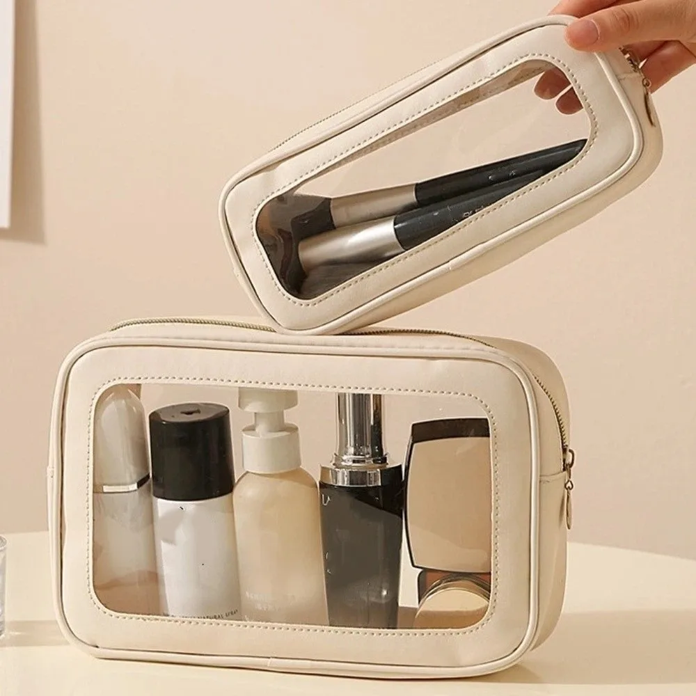 Simple Transparent Cosmetic Bag Waterproof Large Capacity Toiletry Bag Multi-Purpose Portable Storage Bag Bathroom