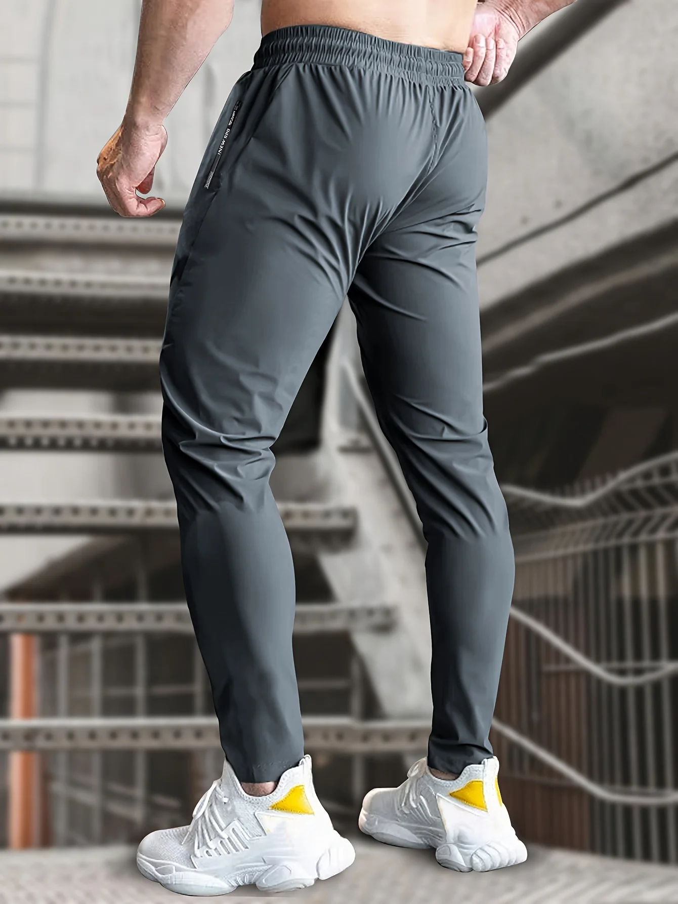 Jogginghose Mann Angeln Herren High Stretch Ice Silk Jogginghose mit Reißverschlusstaschen Atmungsaktive elastische Sporthose Herren Geschenk – Detail 6