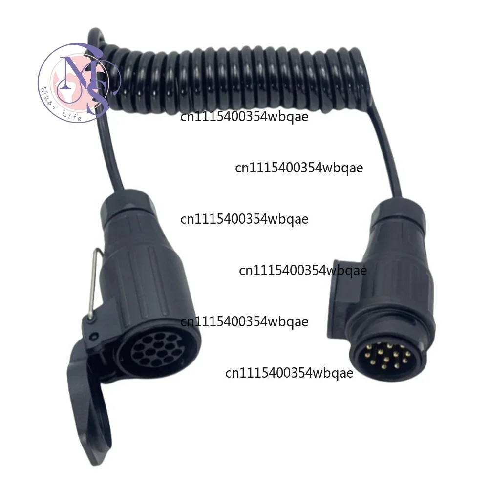 ZOCI-FOR-13Pin Coiled Trailer Cable 3M PVC Robust Electric Wire With Socket Auto Towing Replacement Parts