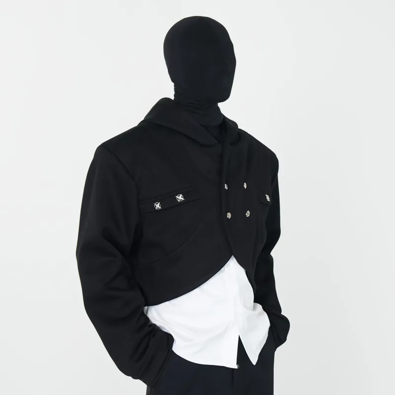 WVGA ربيع الخريف جديد رجل المد الألوان كتلة وهمية قطعتين طويلة الأكمام هوديي الستر المتخصصة شيك عارضة معاطف قصيرة Ins W14727 #3