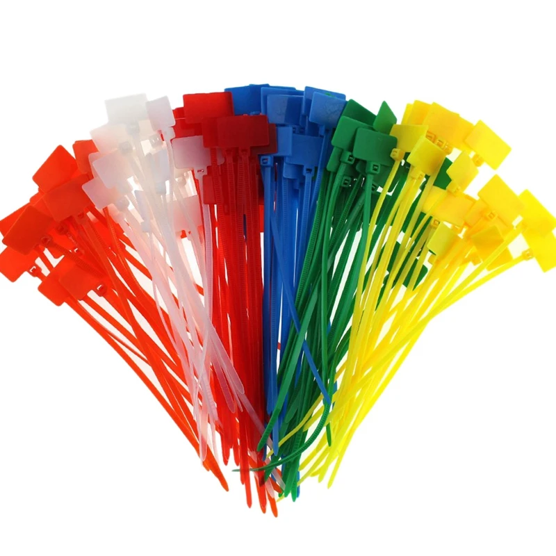 

1000 Pcs 7Colors Nylon Cable Marker Ties Self-Locking Cord Write On Ethernet Wire Zip Mark Tags Nylon