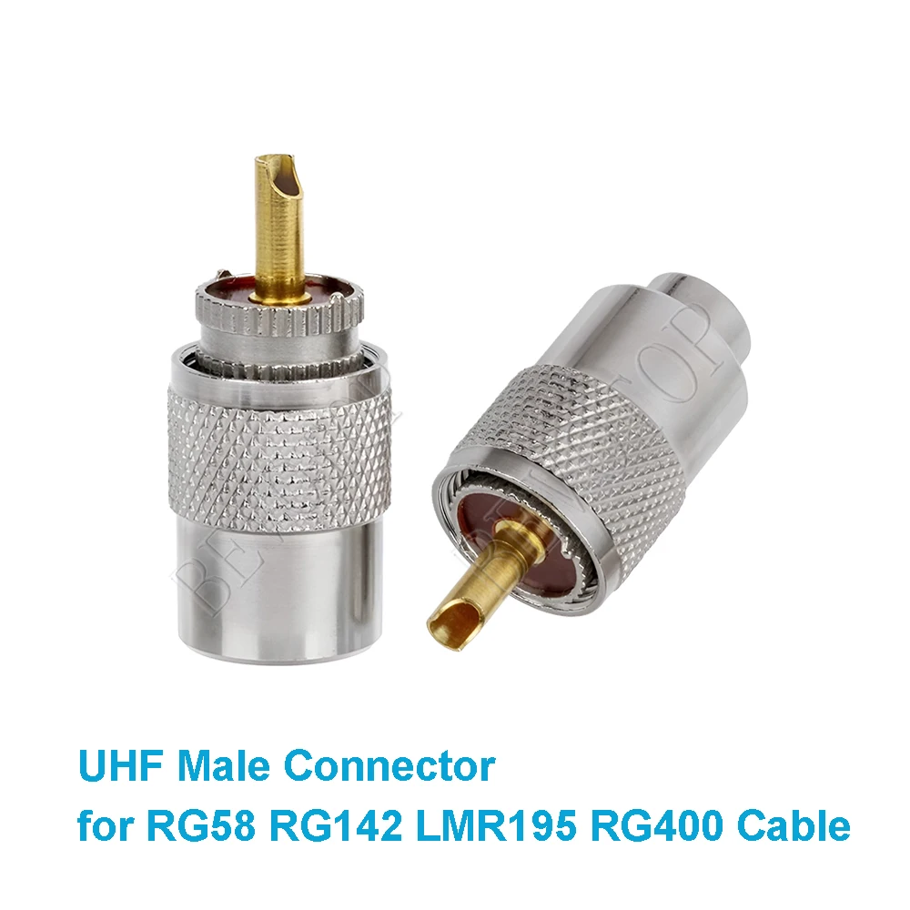 10Pcs/Lot PL259 UHF Male Solder Connector RF Coaxial Plug for RG58 RG142 LMR195 RG400 Antenna Cable