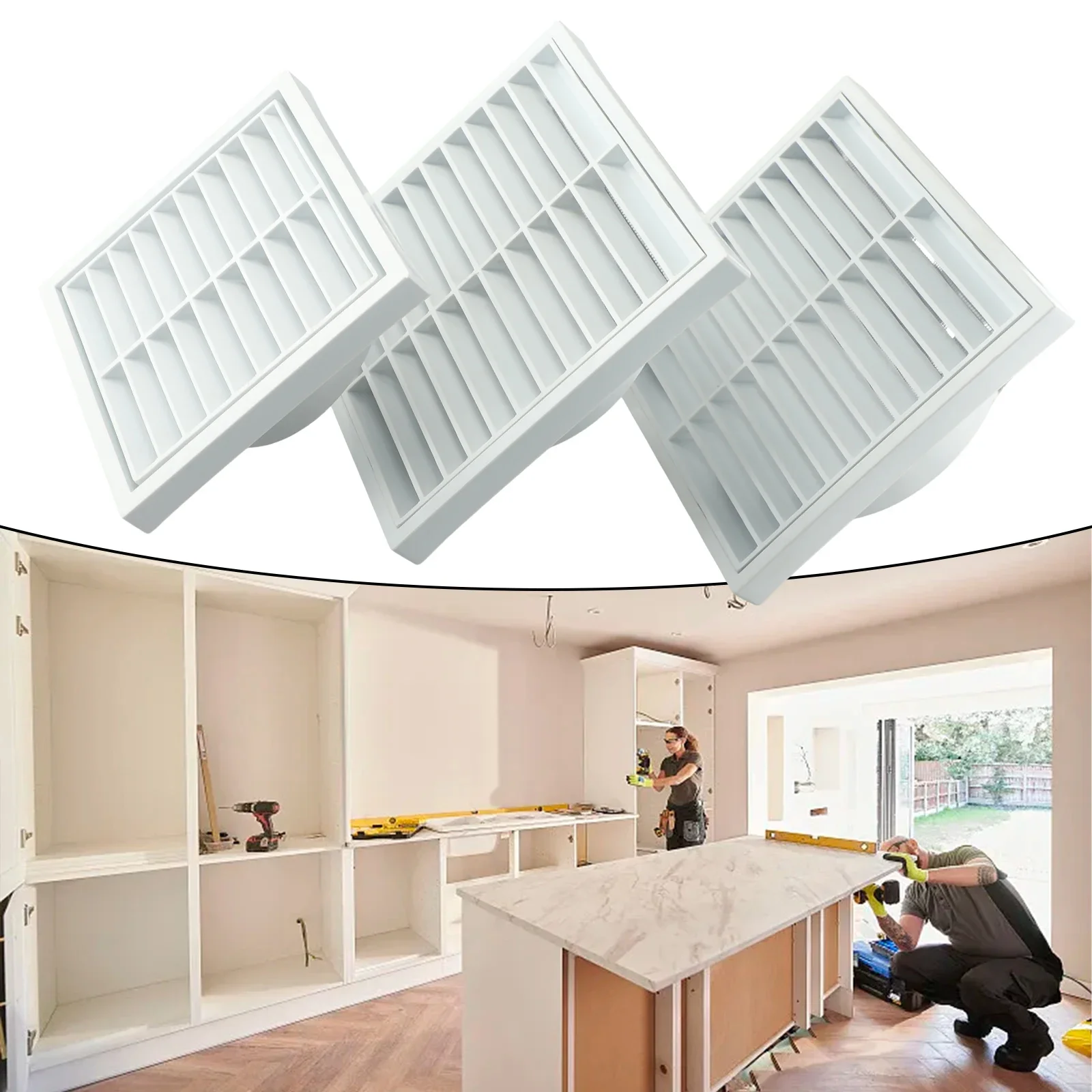 Outdoor Square Vent Louver Ventilation Grill With Filter Fresh Air System Mosquito Insect Net Cover Screen Exhaust Outlet