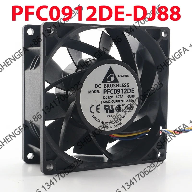 Brute Force Temperature Control Double Ball Delta 5V 24V 48V DC 12V 3.72A AC EC 9038 90X90X38MM 9CM PFC0912DE-DJ88 Cooling Fan